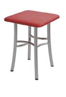 Табурет "Классик-2" хром (Рустика Бордо)