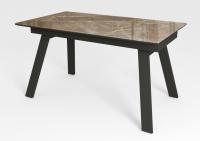 Стол Морис 140 БРАУН, стекло / черный каркас М-City