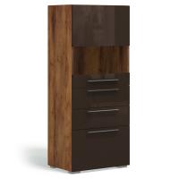 Комод-витрина с ящиками Solo (таксония/коричневый) левый