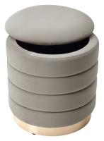 Пуф для гостиной ФРЕД латте #25, велюр / золотой каркас М-City