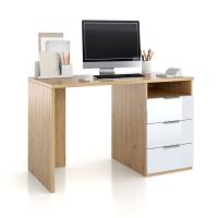 Письменный стол с тумбой Napoli (Дуб натуральный/белый глянец)