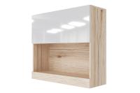 МС Ницца (Лайт) Шкаф навесной (горизонтальный 800) (Дуб Делано/Белый глянец)