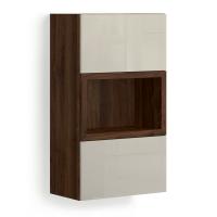 Навесной шкафчик с нишей Solo Quadro (орех Коламбия / глянец мокко)