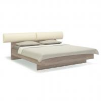 Кровать с мягким изголовьем 180х200 Solo (сонома/экокожа ваниль)