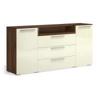 Широкий комод с 3D нишей Solo (орех Коламбия/глянец ваниль)