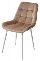 Стул ХОФМАН, цвет светло-коричневый B-06, велюр, 2шт./1к / белый каркас М-City