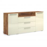 Широкий комод с 3D нишей Solo (таксония/глянец ваниль)