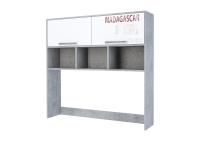 МС "Грей" Надстройка на стол (Цемент светлый/Белый)