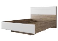 "Лагуна-8" Кровать двойная универсальная (1,4*2,0) ЛЮКС (Гикори темный/Белый матовый)