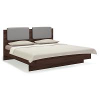 Кровать 180х200 с мягким изголовьем Solo (орех Коламбия/экокожа мокко)