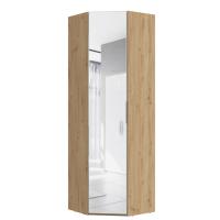 Угловой шкаф для прихожей Наполи (Дуб натуральный/белый глянец)