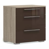 Прикроватная тумба с 3 ящиками Solo (сонома/коричневый)