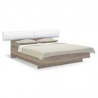 Кровать 160х200 с подъёмным основанием Solo (сонома/экокожа белая)