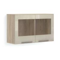 Шкаф-витрина навесной Solo (сонома/глянец мокко)