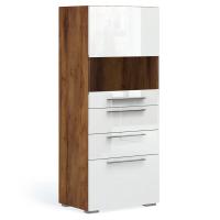 Комод-витрина с ящиками Solo (таксония/белый глянец) левый