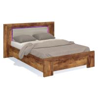 Кровать полуторная 140x200 Блейд (тис Таксония/глянец мокко)