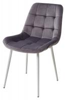 Стул ХОФМАН, цвет темно-серый B-27, велюр, 2шт./1к / белый каркас М-City