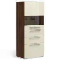 Комод-витрина Solo (орех Коламбия/ваниль) левый