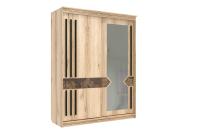 Шкаф-купе №25 (1,7 м) Колор (Делано/Фотопечать/Графит матовый)