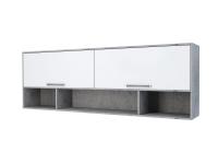 МС "Грей" Полка навесная над кроватью (без фотопечати) (Цемент светлый/Белый)