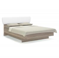 Кровать 140х200 с подъёмным основанием Solo (сонома/экокожа белая)