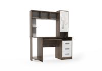 Стол компьютерный №6 (Гикори темный / Белый)