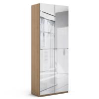 Шкаф двухдверный узкий Solo (дуб Ривьера/зеркало)