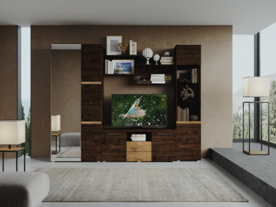 Дуб апрель темный + лофт голдэн пэлас