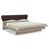 Кровать с мягким изголовьем 180х200 Solo (сонома/экокожа коричневая)