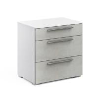 Прикроватная тумба с 3 ящиками Solo (белый/бетон Grey)