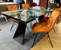 Стол Купер 160 ШТОРМ, стекло / черный каркас М-City