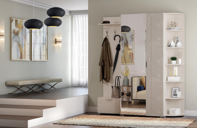 Бодега белая-Бетон бежевый