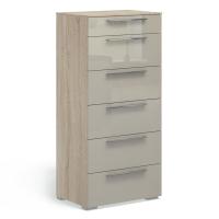 Узкий комод с 6 ящиками Solo (сонома/мокко)