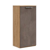 Низкий шкаф-пенал Napoli (Дуб натуральный/бетон Dark)