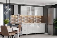 Кухонный гарнитур Модерн (2,0м) (МДФ) (без столешниц)(Белый глянец)