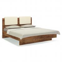 Кровать 160х200 с мягким изголовьем Solo (таксония/экокожа ваниль)