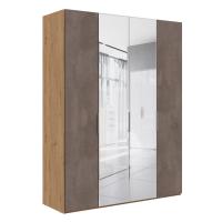 Шкаф для одежды 4 двери Napoli (Дуб натуральный/бетон Dark)