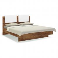 Кровать 160х200 с мягким изголовьем Solo (таксония/экокожа белая)