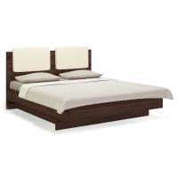 Кровать двуспальная 160х200 с подъёмным основанием Solo (орех Коламбия/экокожа ваниль)