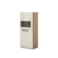 Шкаф-витрина Solo (дуб Ривьера/ваниль) левый