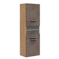 Шкаф-пенал Napoli (Дуб натуральный/бетон Dark)