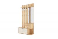 МС "Сканди" Вешалка с зеркалом (Зеркальная) (Дуб Делано/Сосна Санторини светлая)