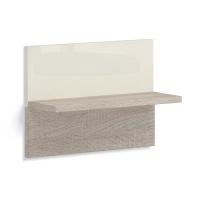 Полка настенная в спальню Solo (сонома/глянец ваниль)