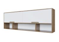 МС "Гарвард" Полка навесная над кроватью (без фотопечати) (Гикори темный/Белый)