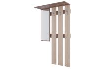 Прихожая №2 (Вешалка с зеркалом) (Ясень шимо темный/Ясень шимо светлый)