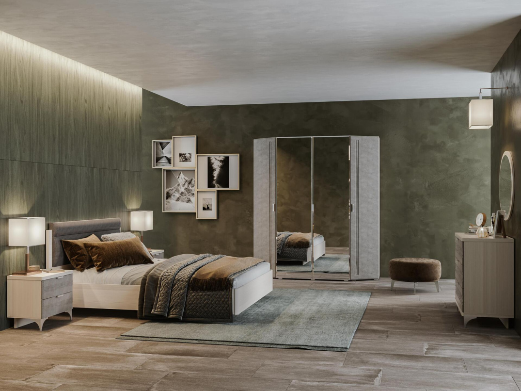 Бодега белая-Бетон серый ткань alpina 14