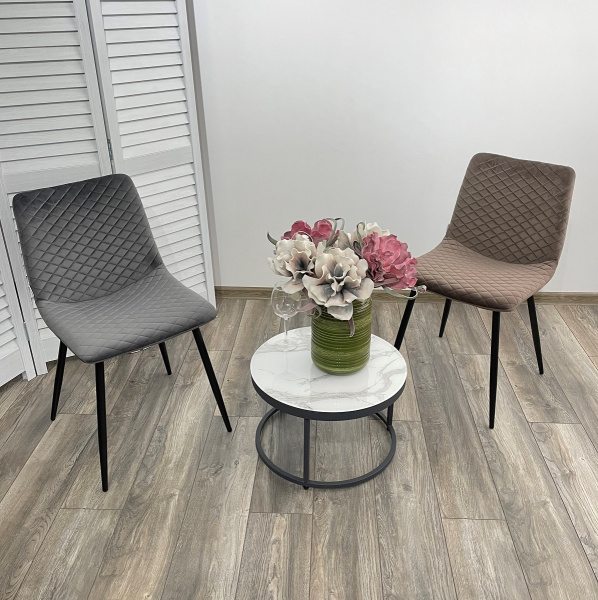 Стул TINTIN BLUVEL-38 LATTE / черный каркас М-City