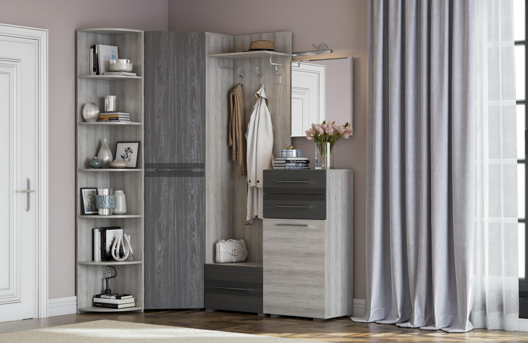 Дуб серый + айронвуд серебро