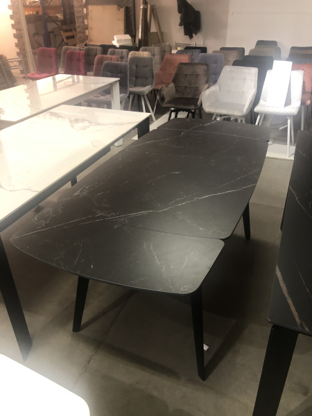 Стол ELIOT 120 MATT BLACK MARBLE SINTERED STONE/ BLACK М-City