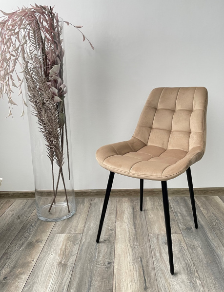 Стул ХОФМАН, цвет капучино #H65, велюр / черный каркас 4 шт./1 к М-City